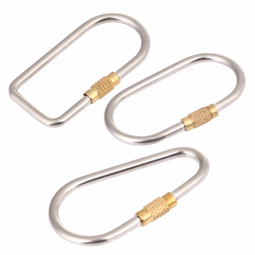 Carabiner Locking D - 5 pz/lotto Titanio Chiusura Moschettone D-ring