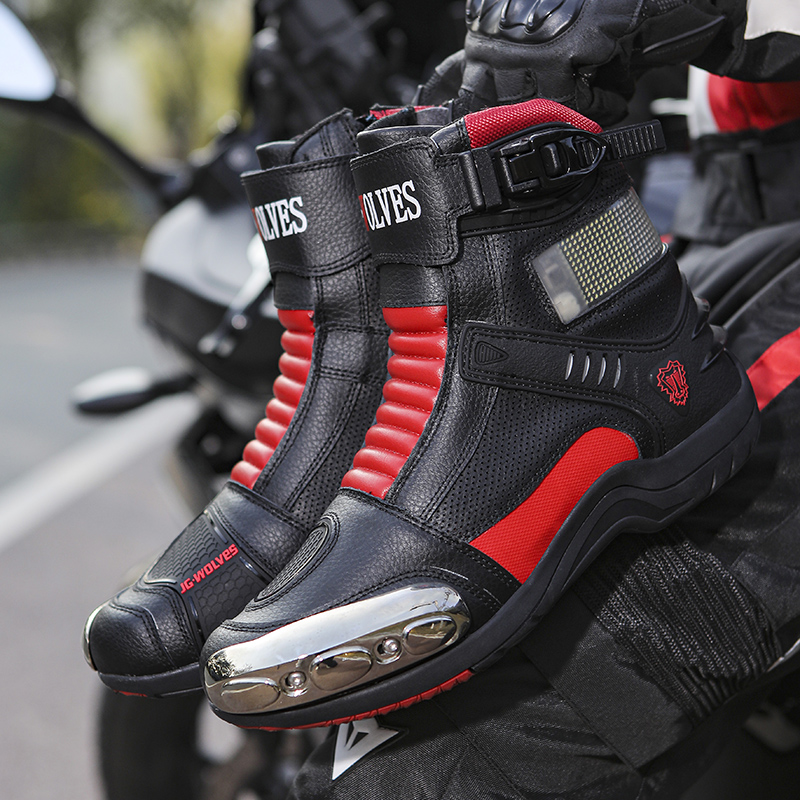 Outdoor Adventure Brand - JG.WOLVES Stivali da Moto Resistenti all'Usura,